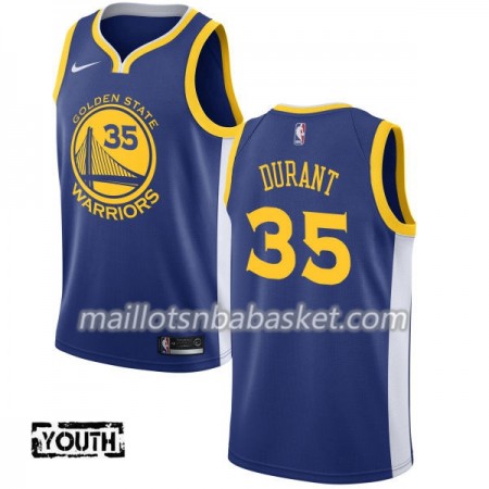 Maillot Enfant Golden State Warriors Kevin Durant 35 Nike 2017-18 Bleu Swingman